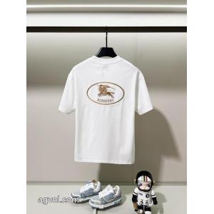 バーバリーブランド 偽物 激安 通販リラックス感急上昇期間限定半袖Tシャツ