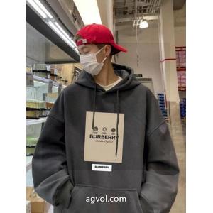 BURBERRY長方形アルファベットロゴプリント男女カップル同キャップパーカー