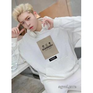 BURBERRY長方形アルファベットロゴプリント男女カップル同キャップパーカー