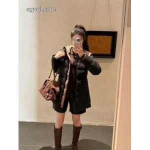 Burberryアルファベットピールカスタム2頭ファスナー連帽ドローコードウエストダウンジャケット