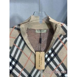 BURBERRY-バーバリー定番チェックストライプウールカーディガンコート