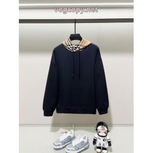 BURBERRYクラシックシンプルブランドエレメントチェック柄布パッチワークキャップパーカー