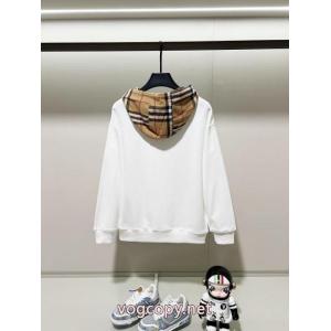 BURBERRYクラシックシンプルブランドエレメントチェック柄布パッチワークキャップパーカー