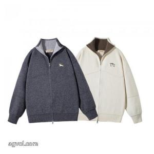 BURBERRY軍馬刺繍ジッパーニットカーディガンコート