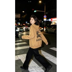 BURBERRYバーバリークラシック戦馬ジャカード連帽ジップニットカーディガンペアルックコートトップス