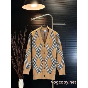BURBERRYバーバリーオールドマネー風チェック柄スタンドカラージャケットセーターコート