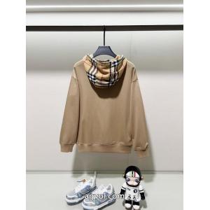 BURBERRY/バーバリークラシックシンプルブランドエレメントチェック柄布パッチワークハットパーカー