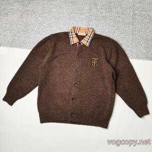 BURBERRYバーバリー歯ブラシ刺繍ロゴシャツ襟ニットカーディガンコート