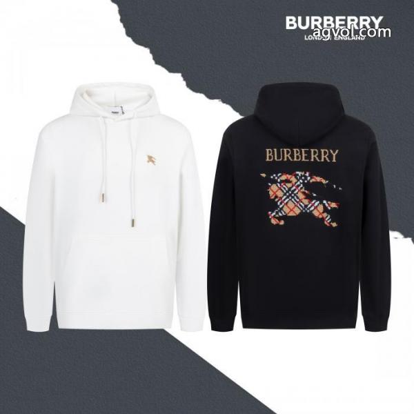 BURBERRY小紋小紋刺繍ドローコードフードパーカー 2