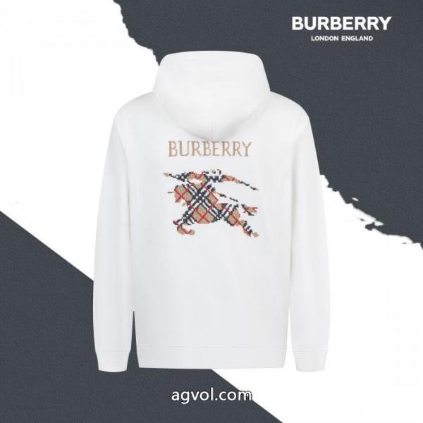 BURBERRY小紋小紋刺繍ドローコードフードパーカー 5