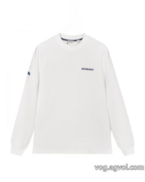 BURBERRY胸元十字架サンスクリット真空刺繍ロゴアルファベット男女同型長袖Tシャツ 0