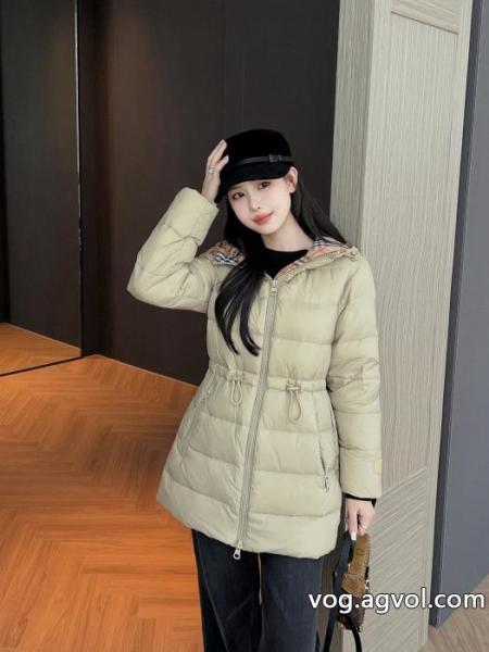 Burberryアルファベットピールカスタム2頭ファスナー連帽ドローコードウエストダウンジャケット 0 