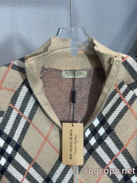 BURBERRY-バーバリー定番チェックストライプウールカーディガンコート 1