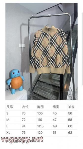 BURBERRY-バーバリー定番チェックストライプウールカーディガンコート 4