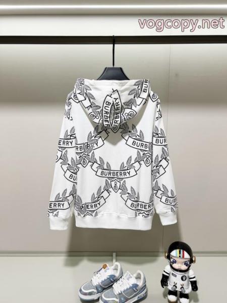 BURBERRYの定番ブランド麦の穂のアルファベットLOGOがプリントキャップにまみれているパーカー 5 