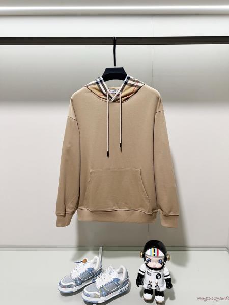BURBERRYクラシックシンプルブランドエレメントチェック柄布パッチワークキャップパーカー 0 