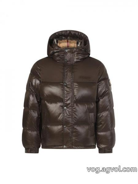 Burberry衝突カラーテープアルファベットロゴ入りフードダウンジャケット 0 