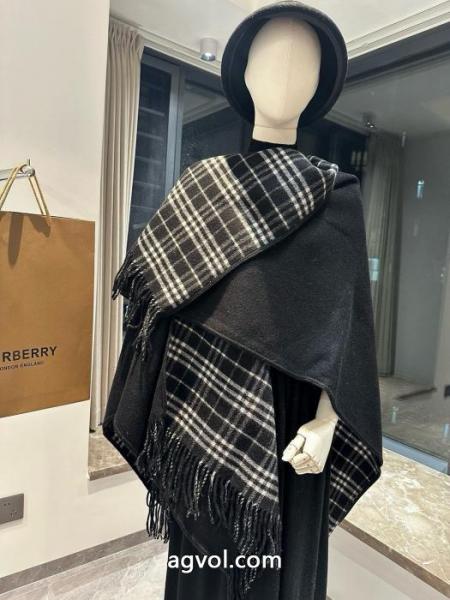 burberryクラシック英倫格両面マントストールマフラー 3