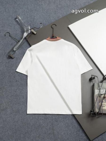 Burberryアルファベットネック飾りクルーネックニット半袖Tシャツ 2