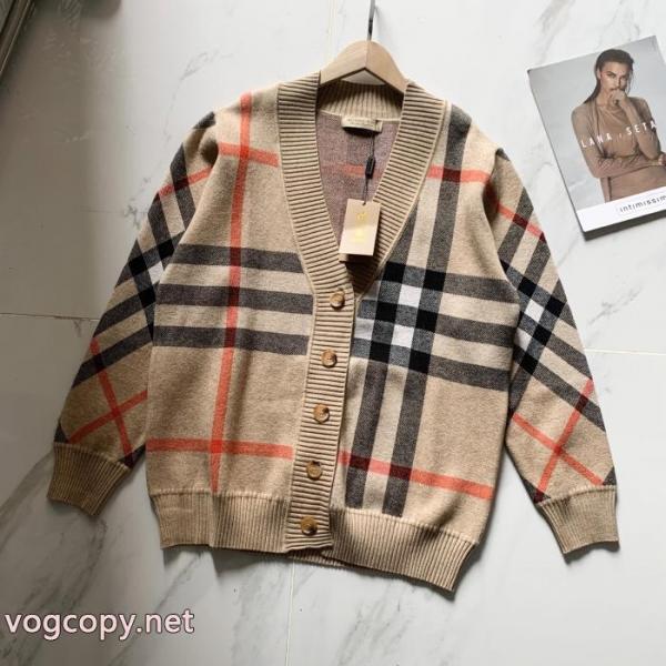 Burberry 26 ssクラシックな常青チェックから長袖セーターコート 1