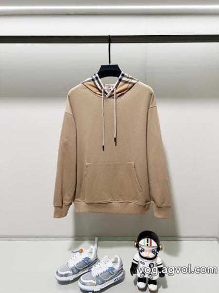 BURBERRY/バーバリークラシックシンプルブランドエレメントチェック柄布パッチワークハットパーカー 0 