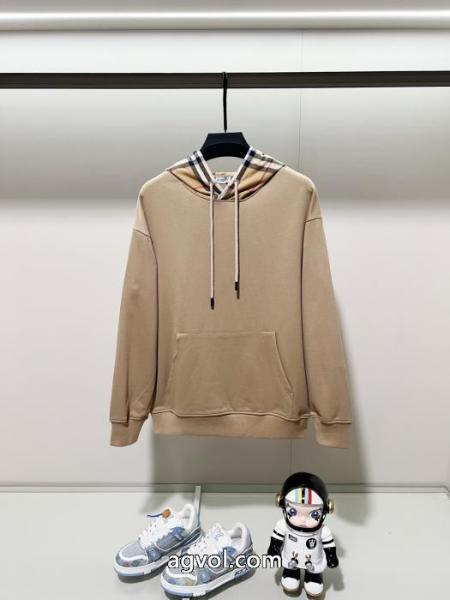 BURBERRY/バーバリークラシックシンプルブランドエレメントチェック柄布パッチワークハットパーカー 5 